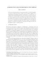 Jurisdiction and Enforcement Post Brexit