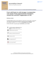From cold fusion to cold storage: A comparative case study of how organizational champions caused two scientific megaprojects to fail