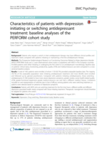 Characteristics of patients with depression initiating or switching antidepressant treatment: Baseline analyses of the PERFORM cohort study