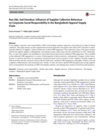 Non Sibi, Sed Omnibus: Influence of Supplier Collective Behaviour on Corporate social Responsibility in the Bangladeshi Apparel Supply Chain