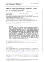 Does the fossil fuel divestment movement impact new oil and gas fundraising?
