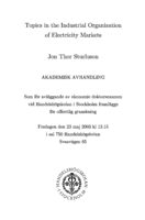 Topics in the industrial organization of electricity markets