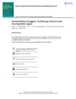 Sustainability Struggles: Conflicting Cultures and Incompatible Logics: Kok, A. M., de Bakker, F. G. A., and Groenewegen, P. Business & Society, 2019, 58(8), pp. 1496-1532