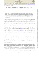 It Sucks to Be Single! Marital Status and Redistribution of Social Security
