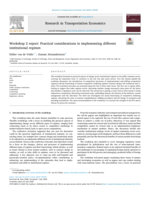 Workshop 2 report: Practical considerations in implementing different institutional regimes
