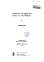 Essays on exchange rates, prices and interest rates