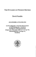 The dynamics of pension reform