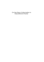 On the role of information in educational choice