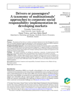 Drivers or passengers? A taxonomy of multinationals’ approaches to corporate social responsibility implementation in developing markets