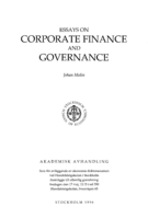 Essays on corporate finance and governance