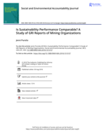 Is Sustainability Performance Comparable? A Study of GRI Reports of Mining Organizations
