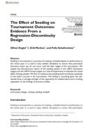 The Effect of Seeding on Tournament Outcomes: Evidence From a Regression-Discontinuity Design