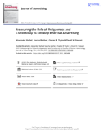 Measuring the Role of Uniqueness and Consistency to Develop Effective Advertising