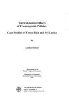 Environmental effects of economywide policies : case studies of Costa Rica and Sri Lanka