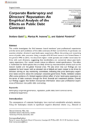 Corporate Bankruptcy and Directors' Reputation: An Empirical Analysis of the Effects on Public Debt Contracts
