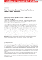 Next Generation External Venturing Practices in Family Owned Businesses