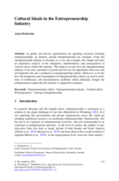 Cultural Ideals in the Entrepreneurship Industry