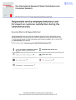 Responsible service employee behaviour and its impact on customer satisfaction during the coronavirus crisis