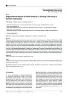 Organizational Identity of Think Tank(er)s: A Growing Elite Group in Swedish Civil Society