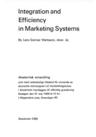Integration and efficiency in marketing systems