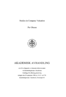 Studies in company valuation