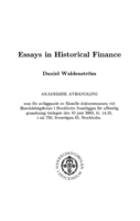 Essays in historical finance