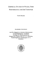 Empirical studies on wages, firm performance and job turnover