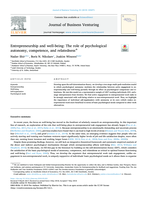 Entrepreneurship and well-being: The role of psychological autonomy, competence, and relatedness