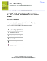 The art of being governed: The implementation of Covid-19 policies in Swedish on-license alcohol service