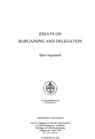 Essays on bargaining and delegation