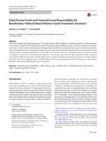 State Pension Funds and Corporate Social Responsibility: Do Beneficiaries’ Political Values Influence Funds’ Investment Decisions?