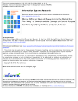 Moving IS Project Control Research into the Digital Era: The "Why" of Control and the Concept of Control Purpose
