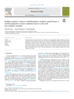 Bridging cognitive scripts in multidisciplinary academic spinoff teams: A process perspective on how academics learn to work with non-academic managers
