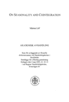On seasonality and cointegration