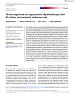 The management and organization of philanthropy: New directions and contested undercurrents