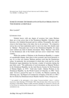 Some Economic Determinants of Haitian Migration to the Dominican Republic