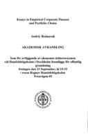 Essays in empirical corporate finance and portfolio choice