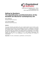 Selling by Numbers: The Quantification and Marketization of the Swedish Art World for Contemporary Art