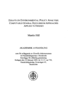 Essays on environmental policy analysis : computable general equilibrium approaches applied to Sweden