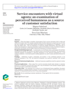 Service encounters with virtual agents: an examination of perceived humanness as a source of customer satisfaction
