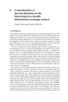 Centralization vs. Decentralization on the blockchain in a health information exchange context