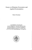 Essays in monetary economics and applied econometrics