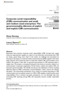 Corporate social responsibility (CSR) communication and small and medium sized enterprises: The governmentality dilemma of explicit and implicit CSR communication
