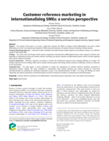 Customer reference marketing in internationalizing SMEs: a service perspective