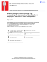 When profession trumps potential: The moderating role of professional identification in employees’ reactions to talent management