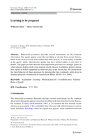 Learning to be prepared