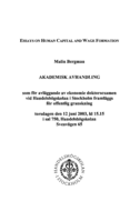Essays on human capital and wage formation