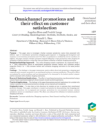 Omnichannel promotions and their effect on customer satisfaction