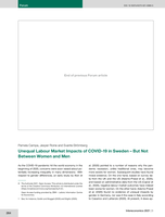 Unequal Labour Market Impacts of COVID-19 in Sweden — But Not Between Women and Men