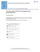 The 2018 reform of EU ETS: consequences for project appraisal
